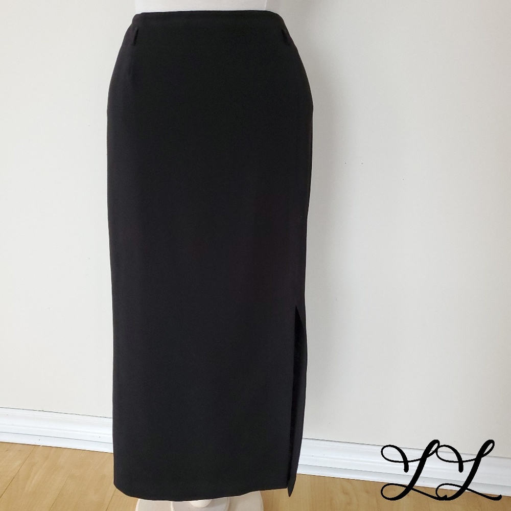 2/$20 pierre Cardin Femme Skirt Black Pencil Fitted Calf